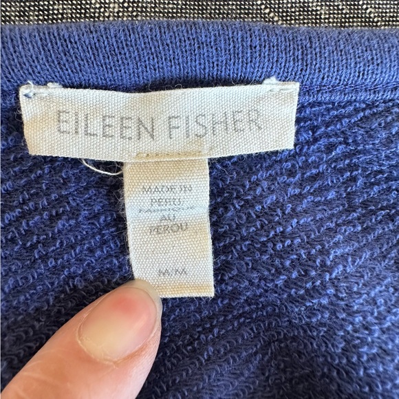 Eileen Fisher Lightweight Organic Cotton French Terry Dress Iris Blue | Medium - Picture 10 of 10